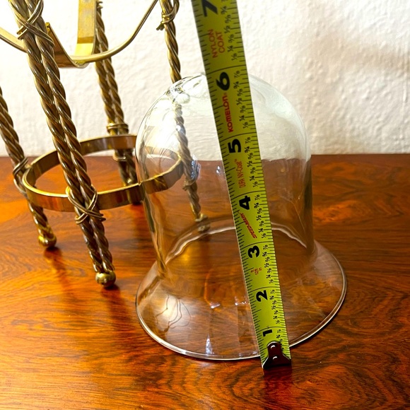 Vintage MCM Brass and Glass 11” Tall Candle Holder - Picture 7 of 8